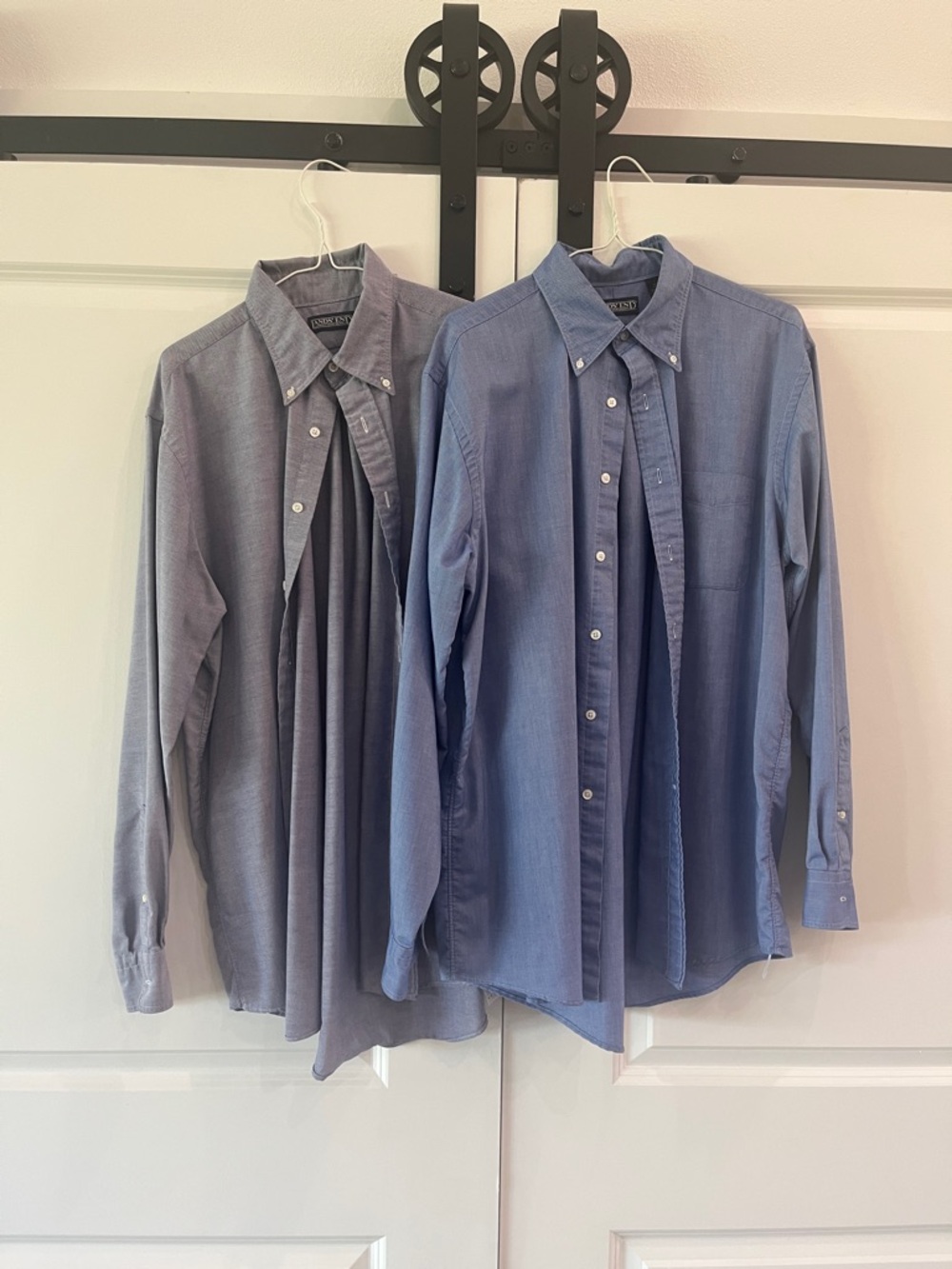 Lands' End Men's Button-Down Oxford Shirts - Light Blue & Blue